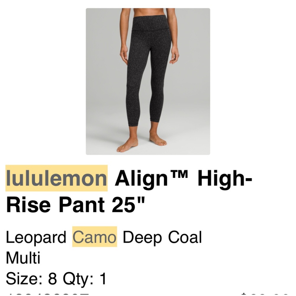 lululemon athletica Deep Coal Leggings